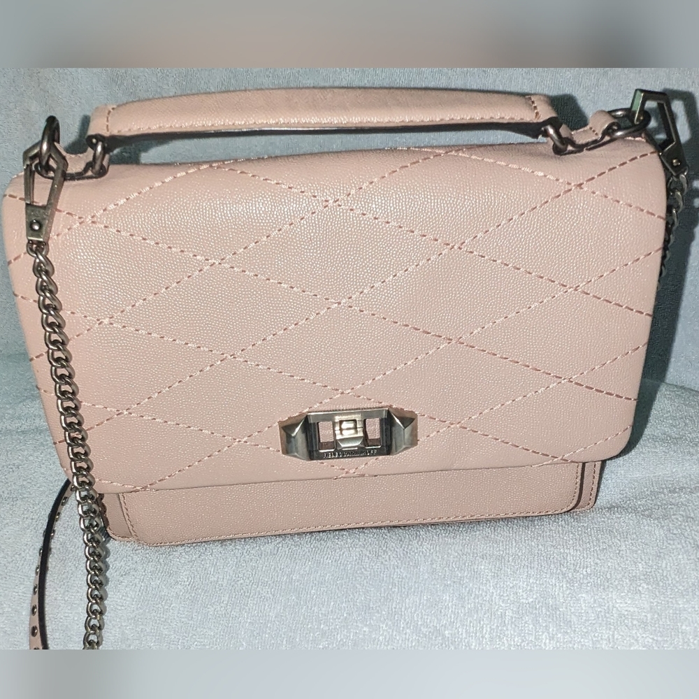 Rebecca Minkoff Je Taime blush pink crossbody bag.